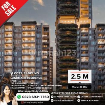 Dijual Apartemen Landmark Residence 3 BR Full Furnished Bandung