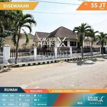Rumah Luas di Bunga-bunga dekat Kalpataru, Lowokwaru Malang