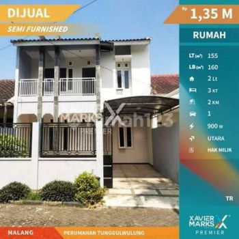 Rumah Semi Furnished Perumahan Tunggulwulung, Lowokwaru, Kota Malang