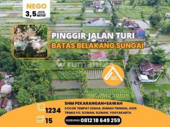 Tanah Pinggir Jalan Turi Sleman Batas Belakang Sungai