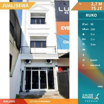 Dijual Ruko Bagus Terawat di S Parman Blimbing Malang