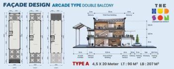 Ruko The Hudson Hadap Jalan di Gading Serpong, Tangerang