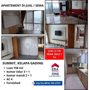 Apartement Apartemen Summit Kelapa Gading 3 BR hadap timur