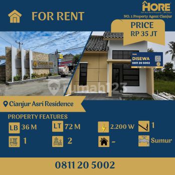 Dikontrakan Murahh Rumah Baru 1 Lantai di Cianjur Asri Residence