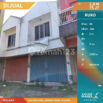 Ruko Dijual di Galunggung, Gading Kasri, Klojen, Malang