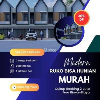 Ruko Cukup Booking 2 Juta Lokasi Strategis Bebas Banjir SHM Cocok Usaha Potensi