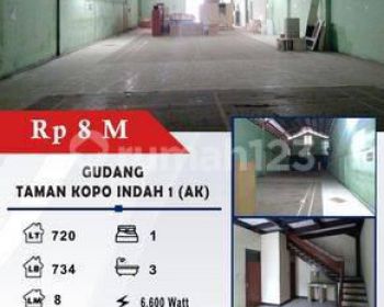 Dijual Gudang di Tki 1, siap pakai, siap huni.