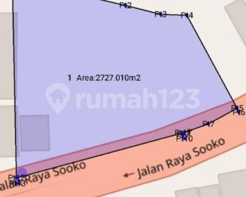 Jual tanah siap pakai nol jalan propinsi di Jl raya gemekan sooko