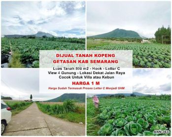 Dijual Tanah View Cantik Kopeng Getasan Salatiga Kab Semarang
