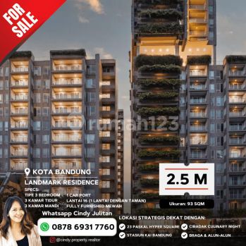 Dijual Apartemen Landmark Residence 3 BR Full Furnished Bandung