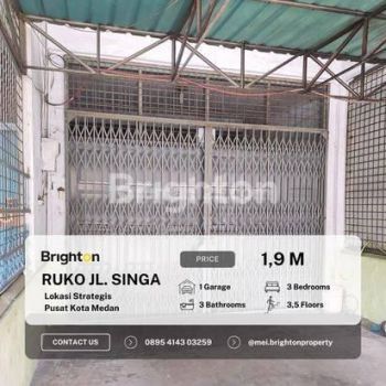 RUKO STRATEGIS INTI KOTA MEDAN JALAN SINGA