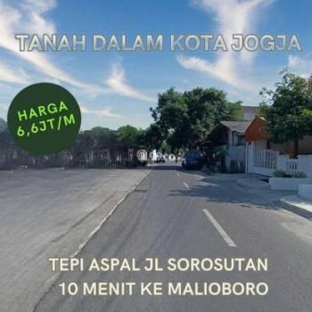 tanah jogja 10 Mnt Malioboro, Lokasi Tepi Jalan Di Umbulharjo
