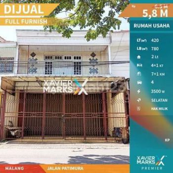 Dijual Rumah Usaha Akses Mudah di Jalan Patimura Klojen Malang