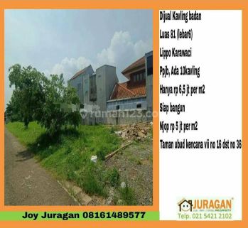 Dijual Kavling Badan Luas 81 lebar6 Lippo Karawaci