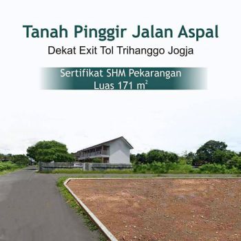 Tanah Dijual Jogja Dekat Exit Tol Trihanggo, SHM Pekarangan