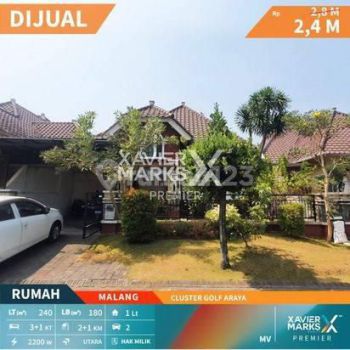 Rumah Asri Siap Huni di Cluster Golf Araya Malang