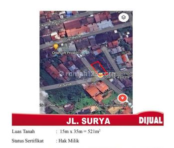 DIJUAL TANAH LOKASI PREMIUM JALAN SURYA