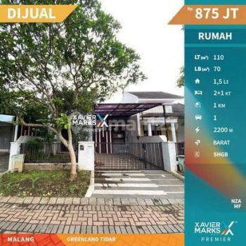 Rumah Minimalis di Perumahan Greenland Tidar, Kota Malang