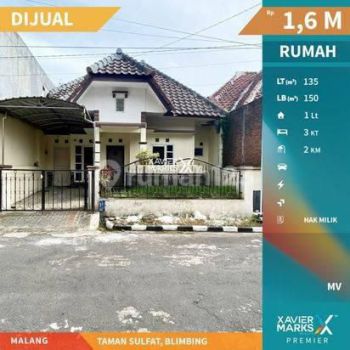 Rumah Siap Huni Terawat di Taman Sulfat Blimbing Kota Malang