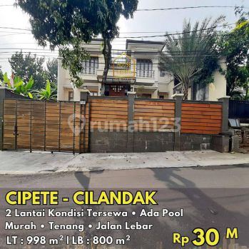 Rumah 2 Lantai Kondisi Tersewa, Ada Pool Tenang Jalan Lebar Murah
