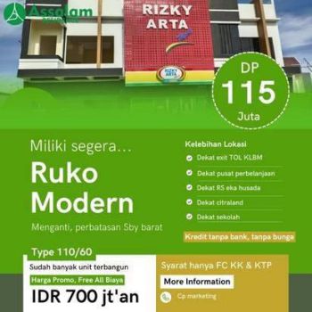Ruko Modern Strategis Di Dekat Perbatasan Surabaya