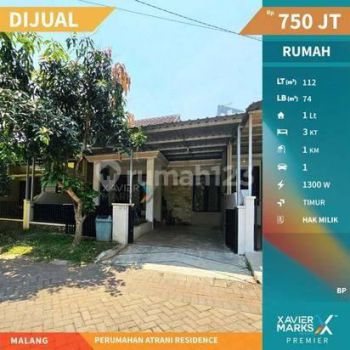 Rumah Minimalis di Perumahan Atrani Residence, Niwin, Wagir Malang