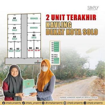 Tanah SHM Pekarangan Ngemplak,Boyolali dekat Solo