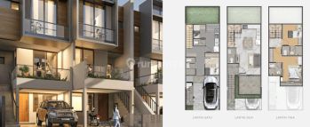 Rumah 3 Lantai Disewa Golf Island 5x15 Harga 120jt Per Thn