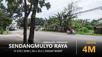 TANAH KAVLING 670m2 pinggir Jalan Raya Sendangmulyo Tembalang