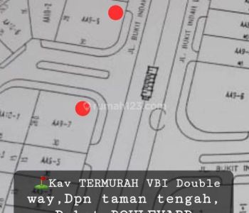 SALE TERMURAH= Kav VBI Pakuwon Indah depan double way, samping raya boulevard,