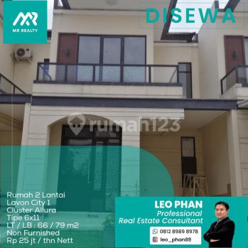 Rumah 2 Lantai Lavon City 1 Cluster Allura, Tipe 6x11, LT/LB 66/79 m2, Non