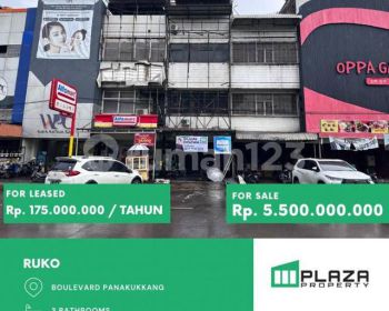 Disewakan Ruko 3lantai Siap Pakai di Jl. Boulevard, panakukkang mas ,Makassar