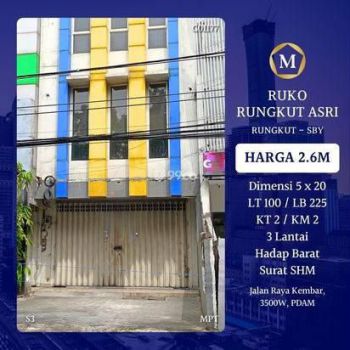 Ruko Rungkut Asri Jalan Raya Kembar Strategis Pusat Surabaya Timur Ramai Bisa