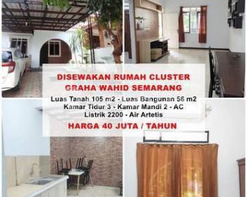 Disewakan Rumah Cluster Graha Wahid Semarang