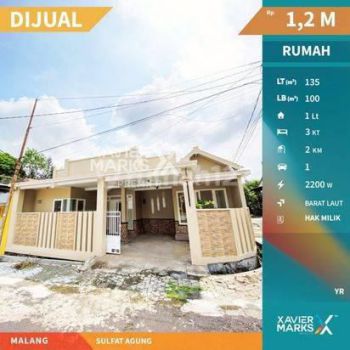 RUMAH MURAH AREA SULFAT AGUNG MALANG, TENGAH KOTA