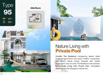 Rumah di Sleman 3 lantai bonus kolam renang depan RS PKU Gamping