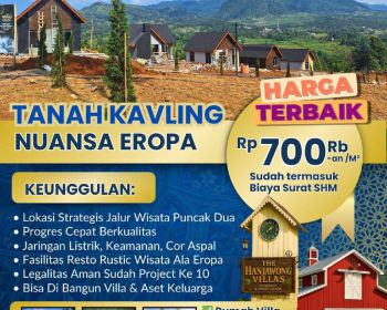 Jual Kavling Villa SHM Nuansa Eropa