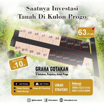 jual tanah dekat stasiun wates kulon progo